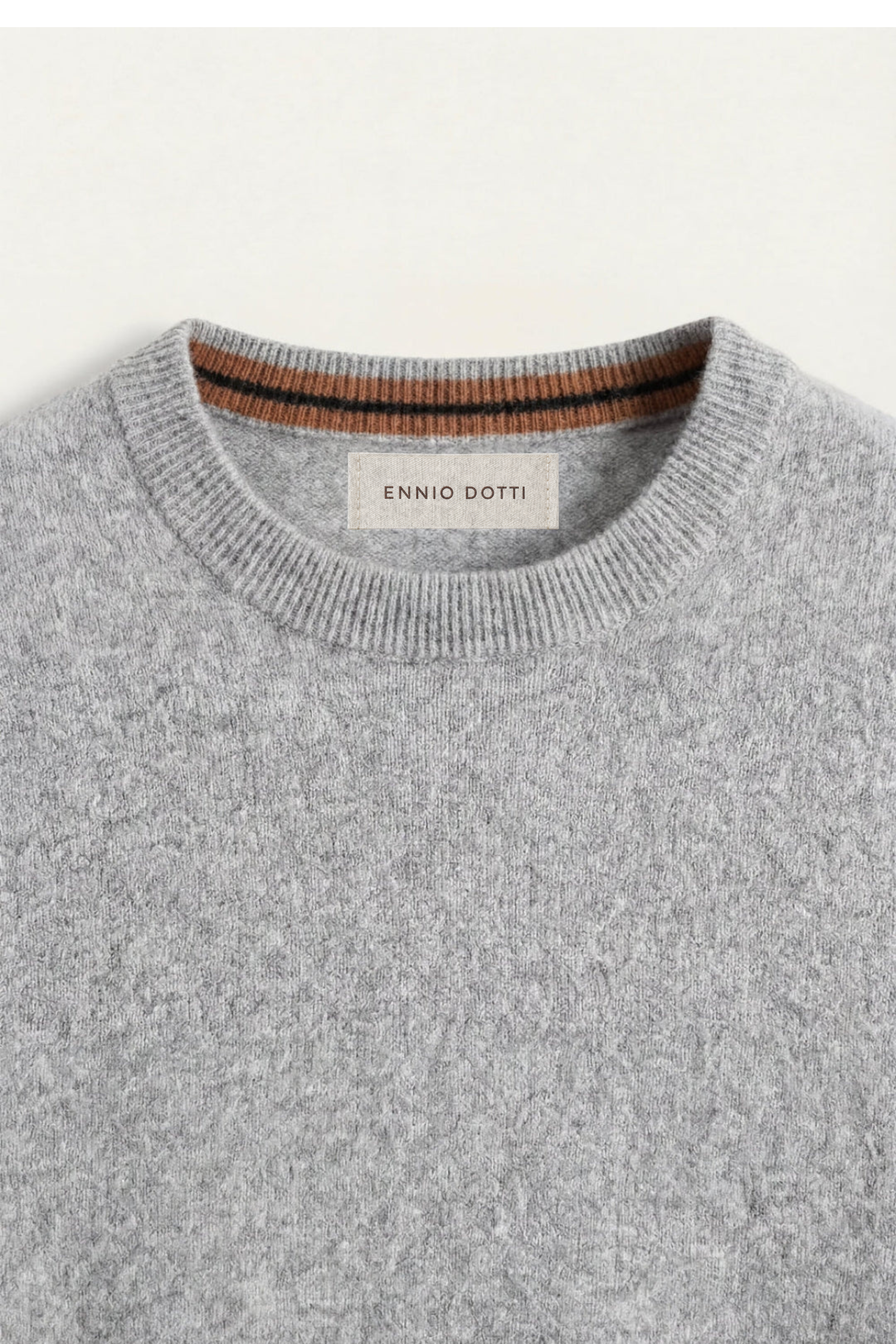 Valeno Cashmere Crewneck Sweater Light Grey