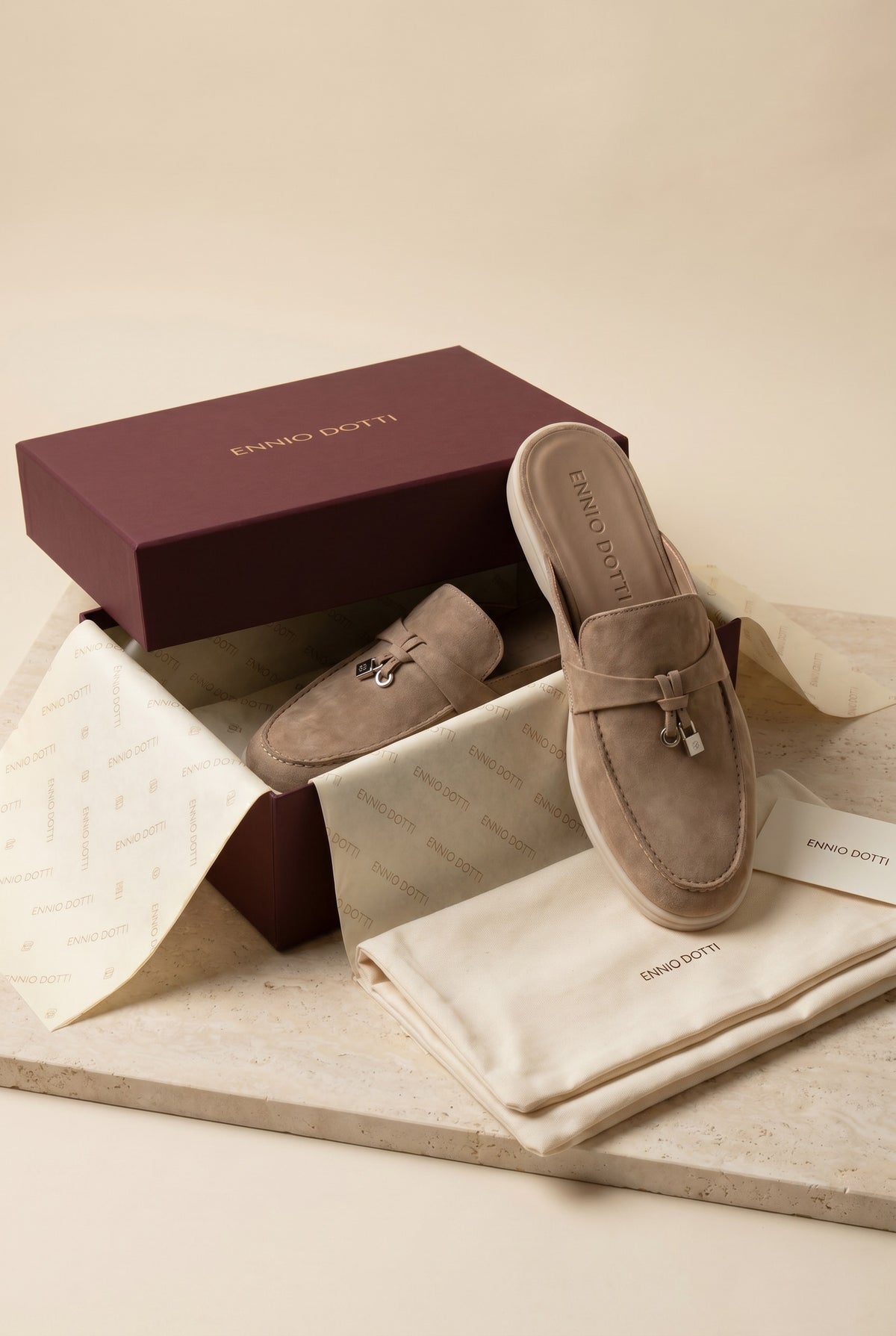 Maretti Buckle Mule Beige