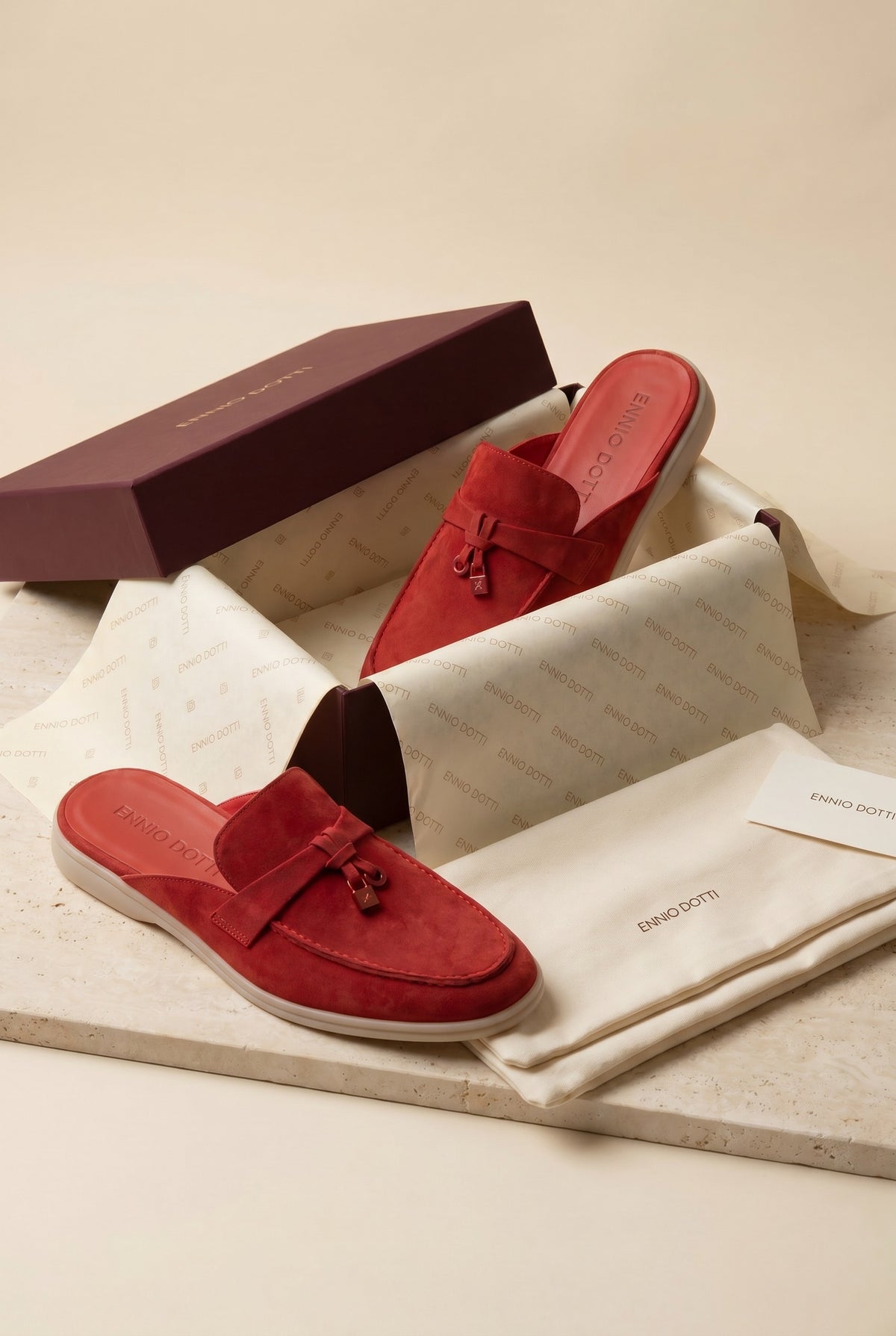 Maretti Buckle Mule Red