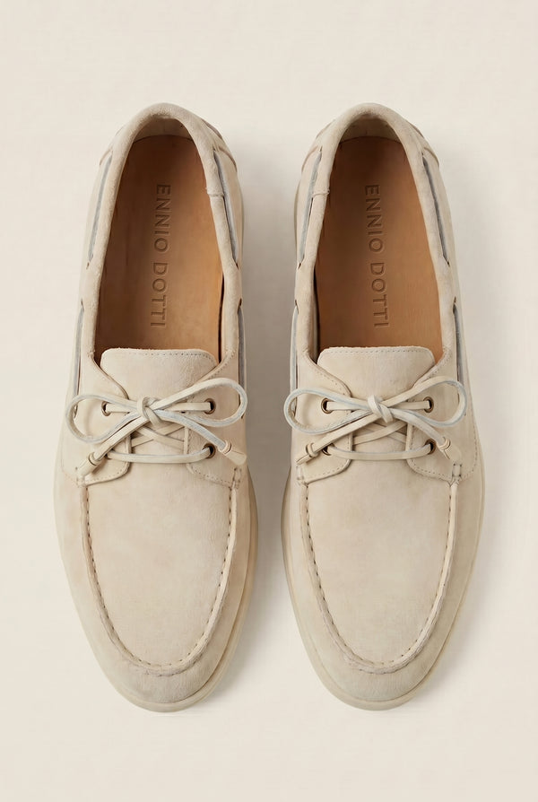 Marina Yacht Walk Suede Loafer Cream