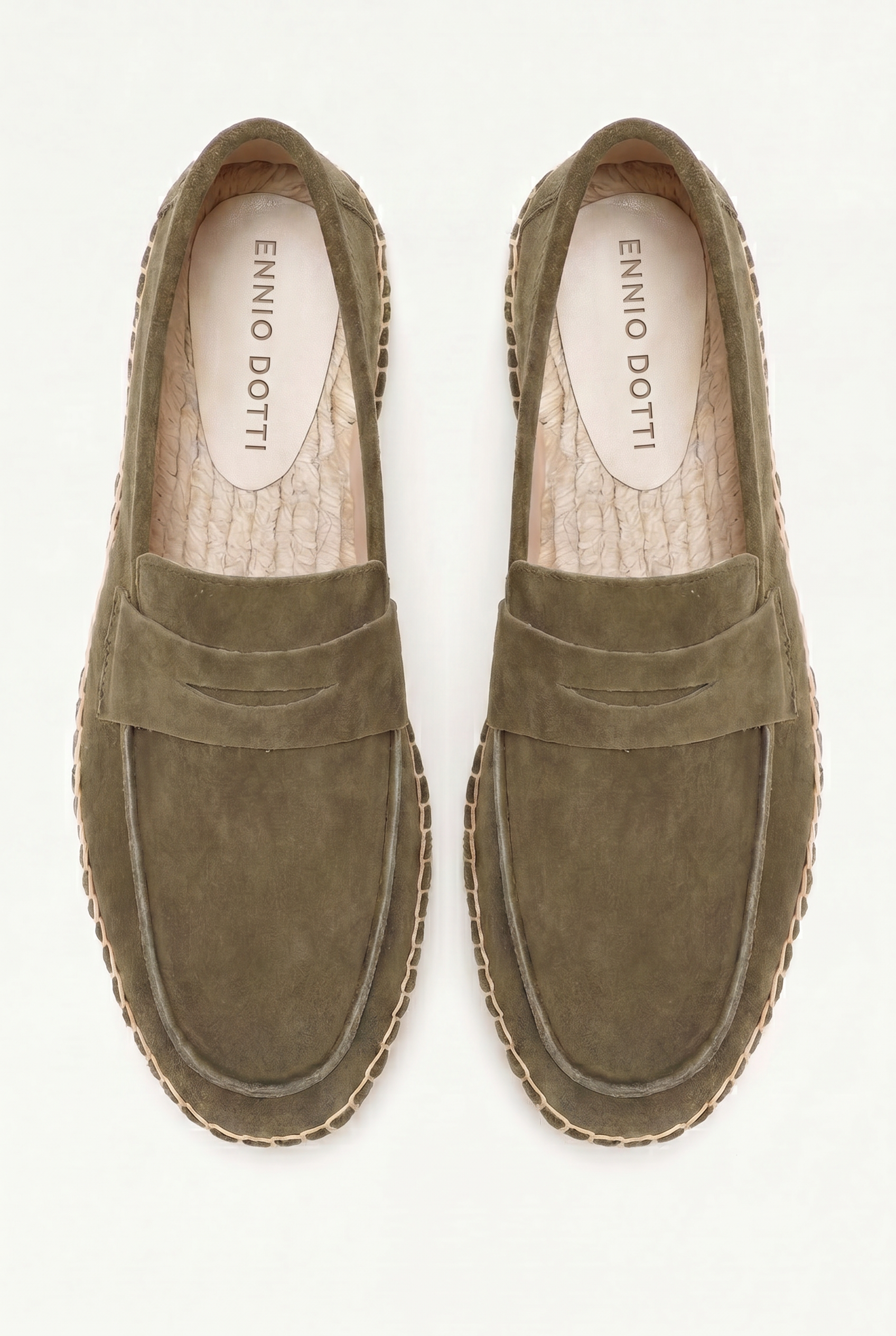 Palermo Suede Espadrille Loafer Olive Green