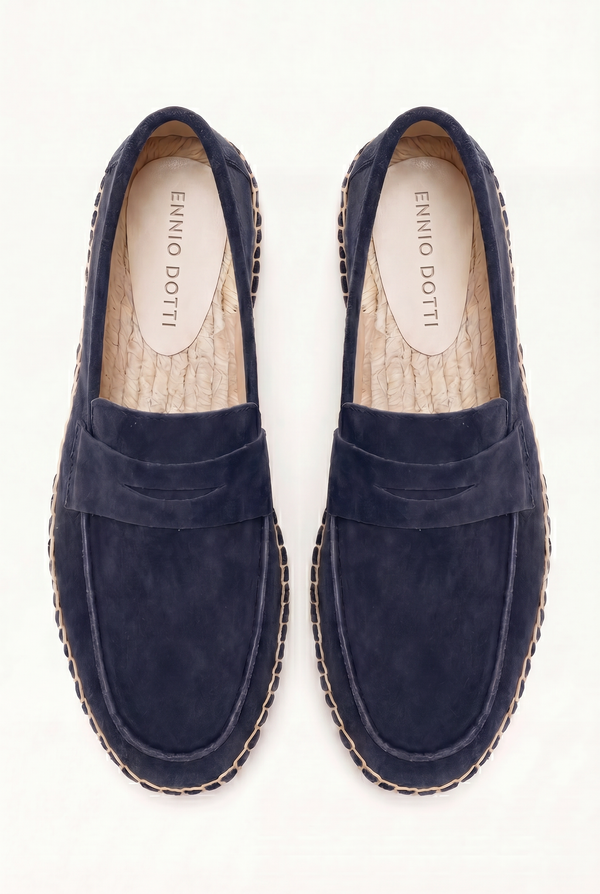 Palermo Suede Espadrille Loafer Navy