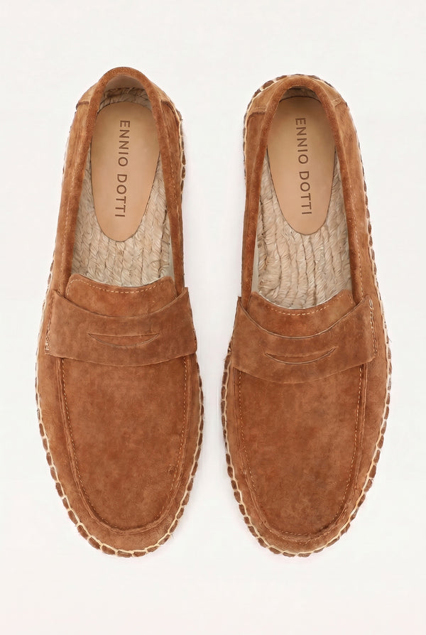 Palermo Suede Espadrille Loafer Brown