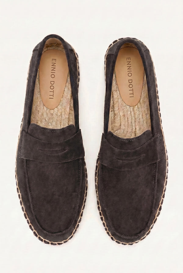 Palermo Suede Espadrille Loafer Black