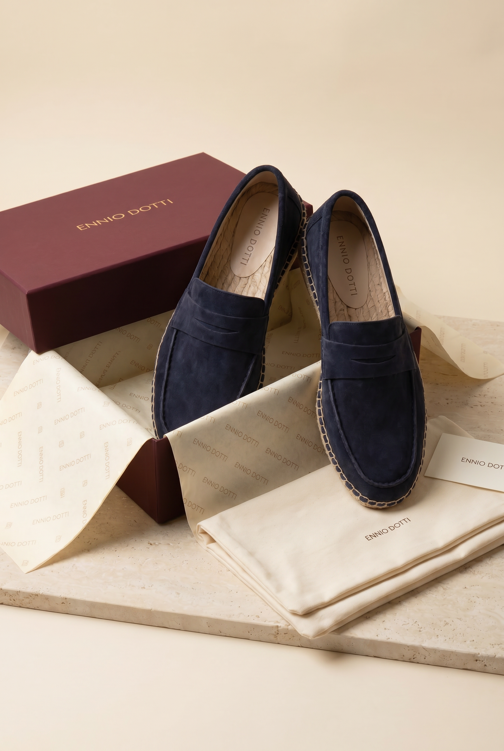 Palermo Suede Espadrille Loafer Navy