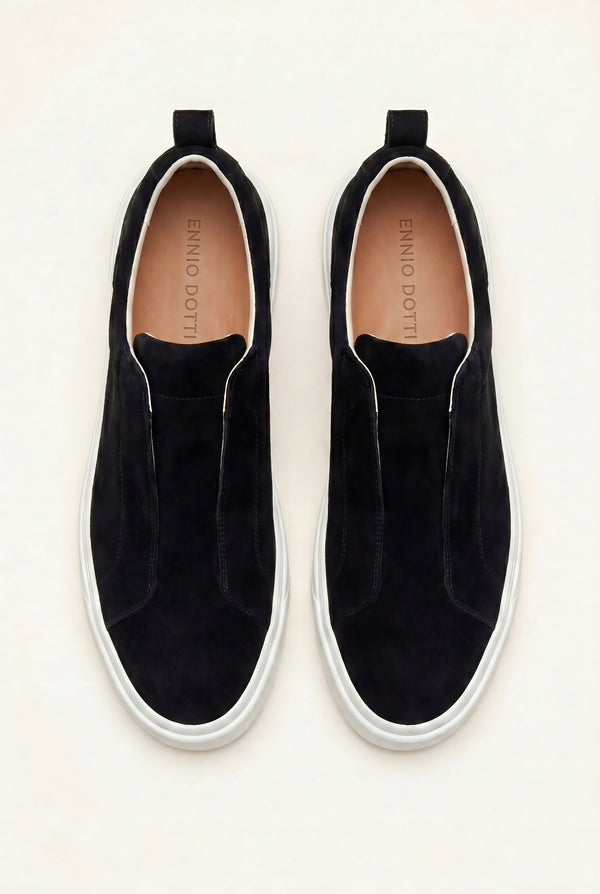 LeoMar V1 Suede Slip-On Black