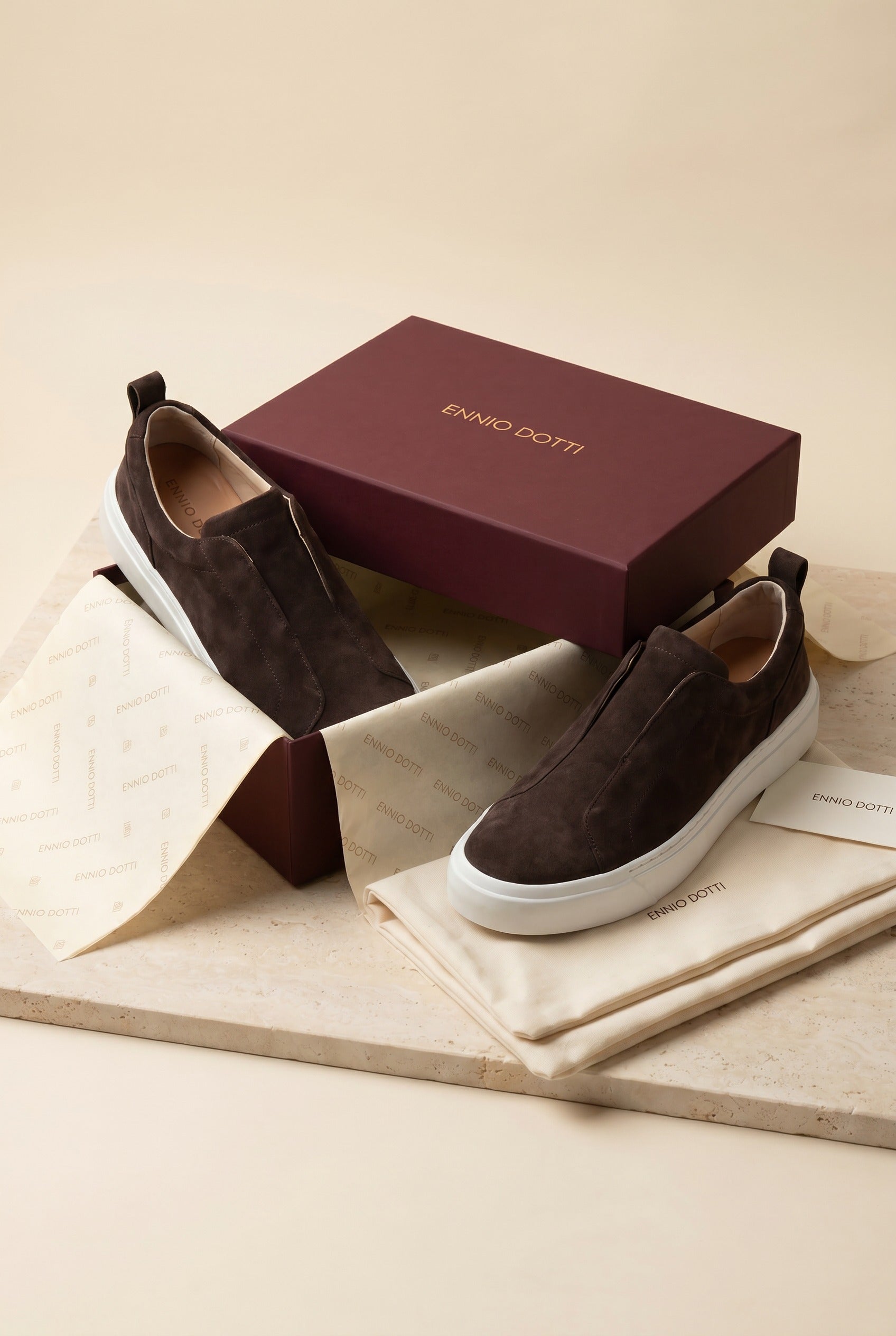 LeoMar V1 Suede Slip-On Brown