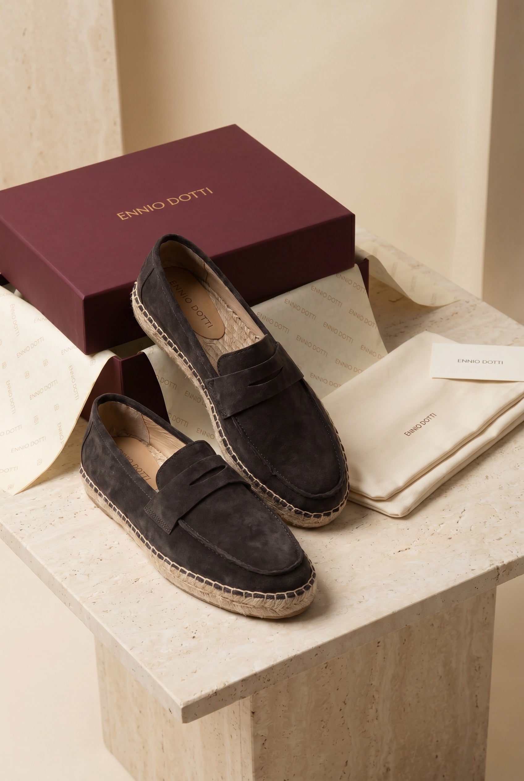 Palermo Suede Espadrille Loafer Black