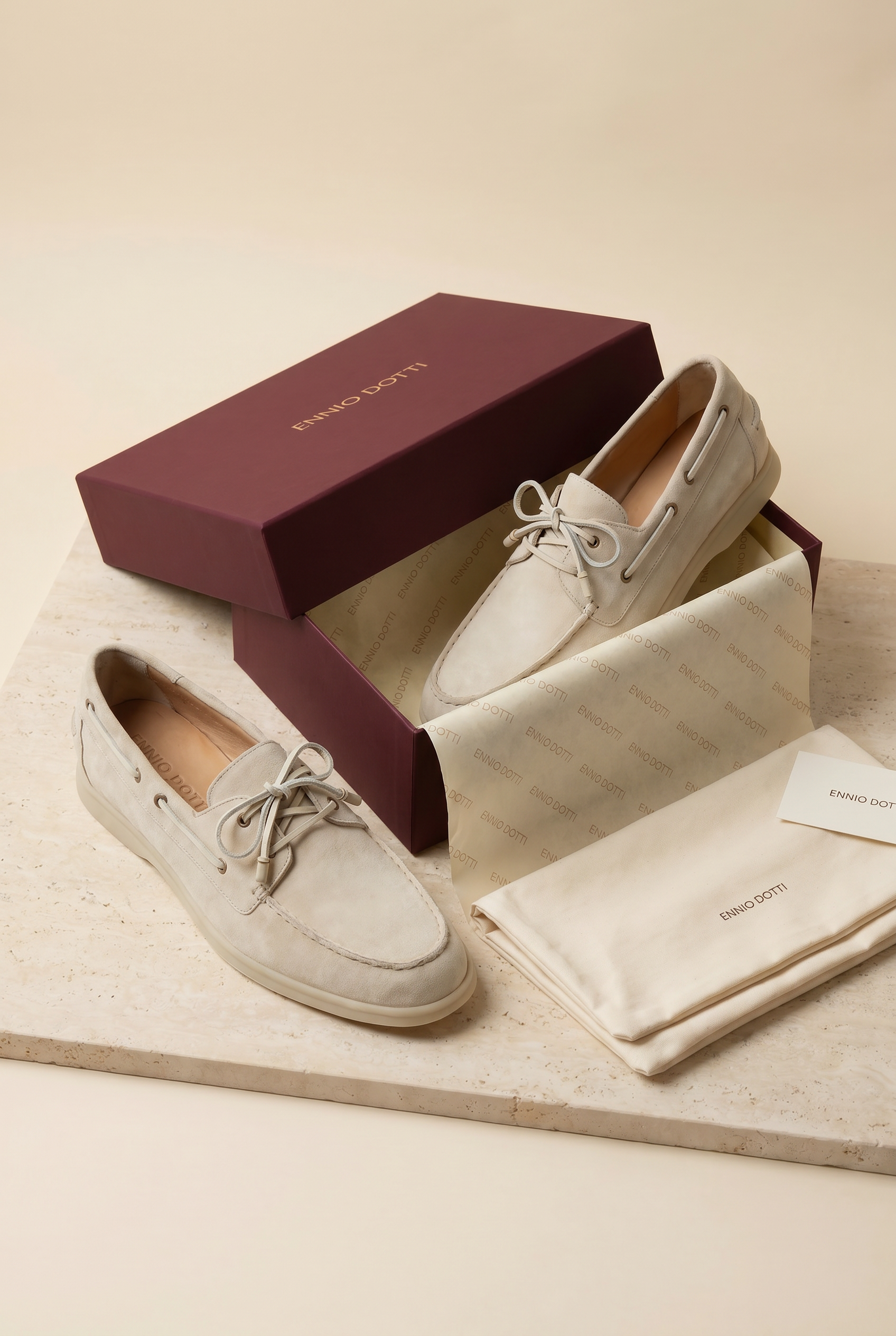 Marina Yacht Walk Suede Loafer Cream