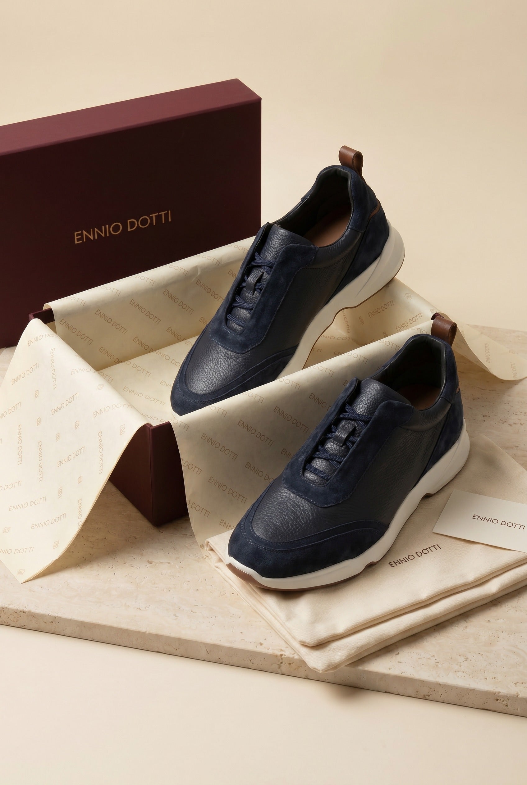 Solano Leather Slip-On Navy