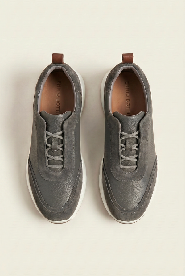 Solano Leather Slip-On Grey