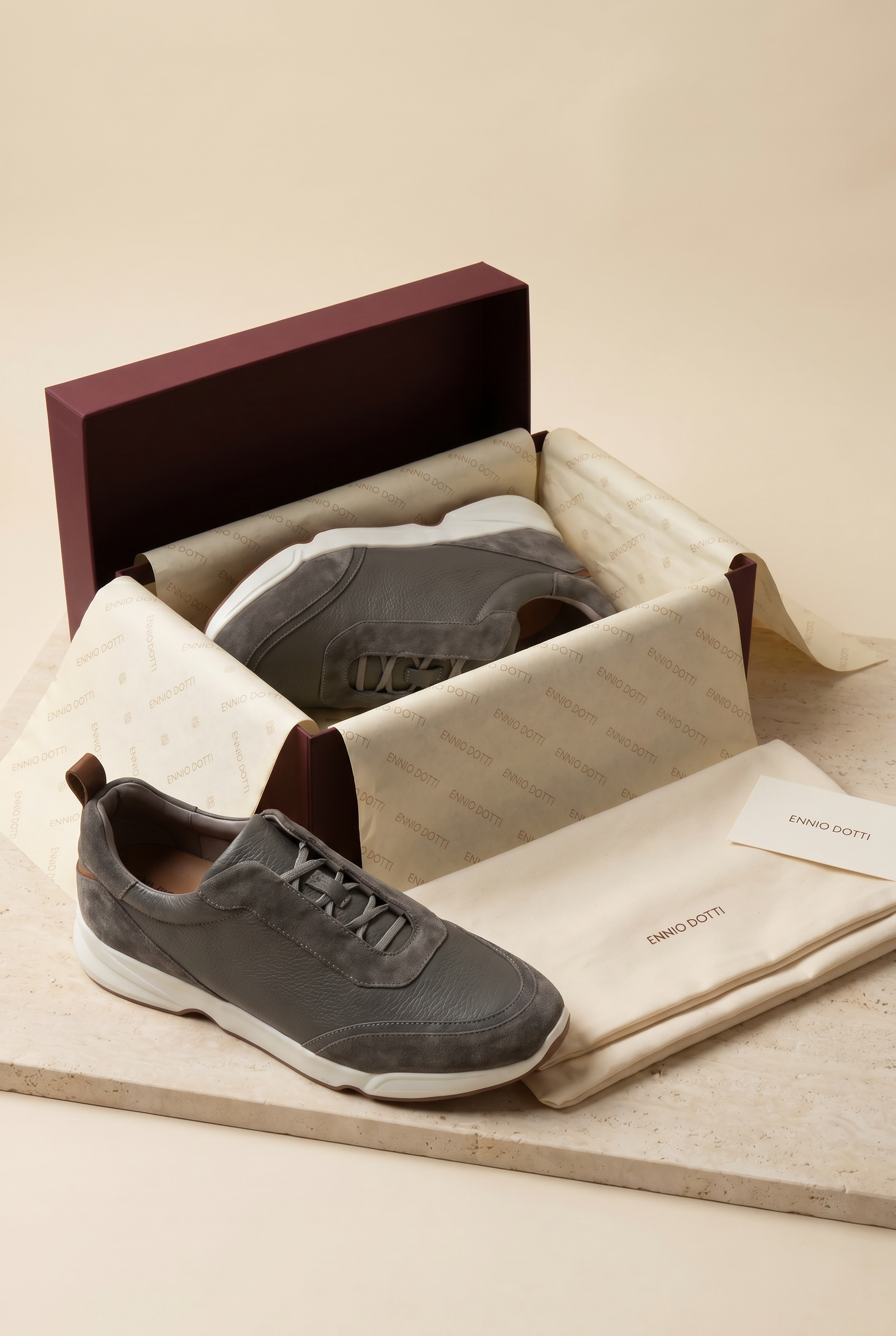 Solano Leather Slip-On Grey