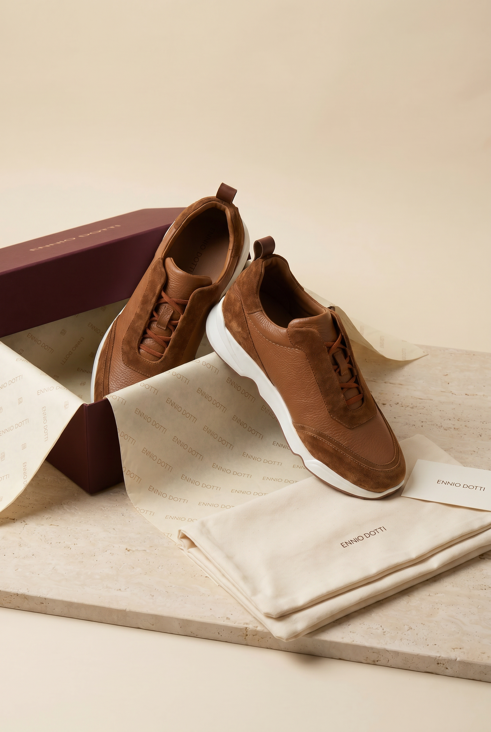 Solano Leather Slip-On Caramel Brown