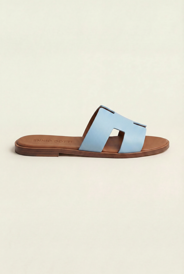 Arezzo Leather Sandal Sky Blue