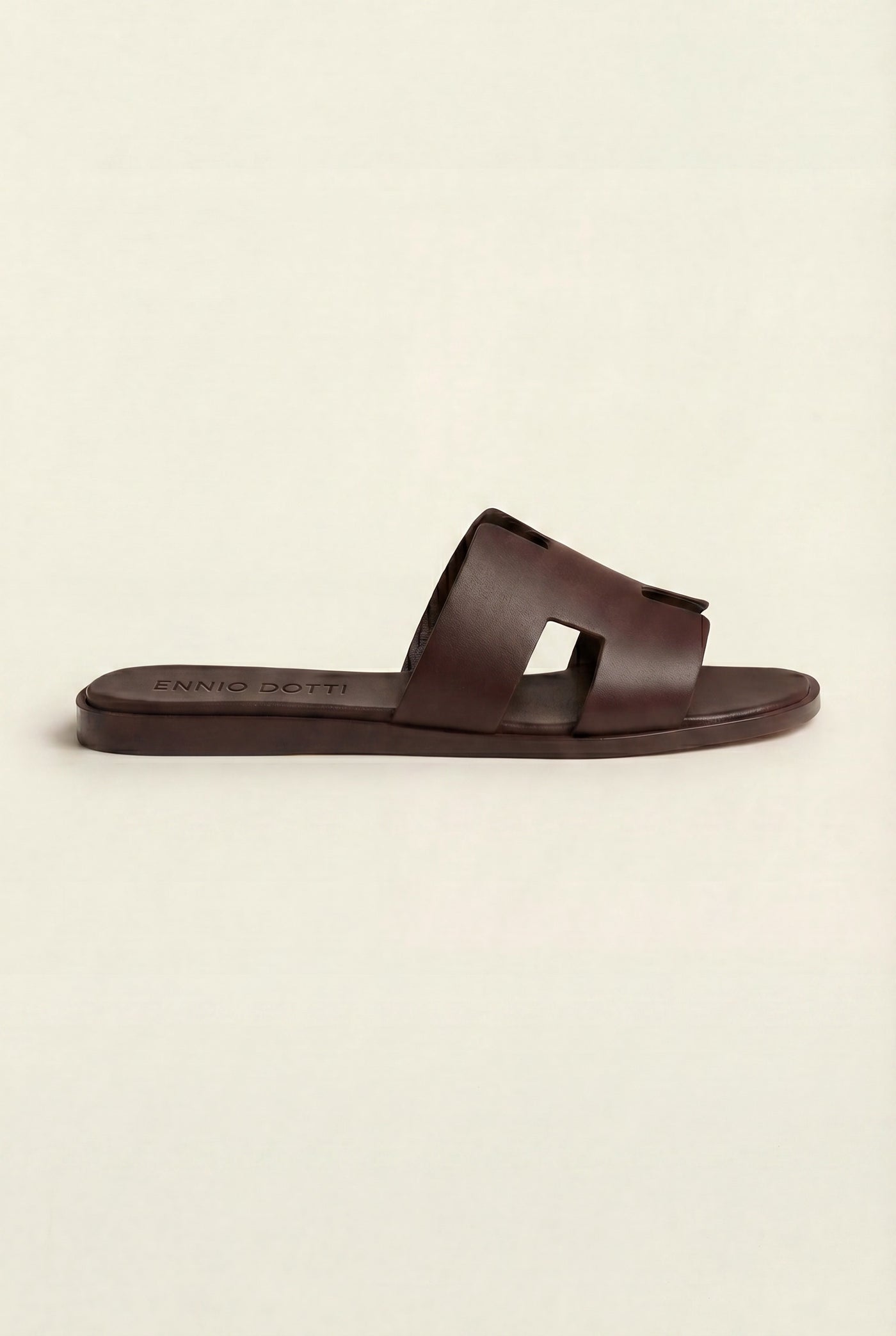 Arezzo Leather Sandal Dark Brown