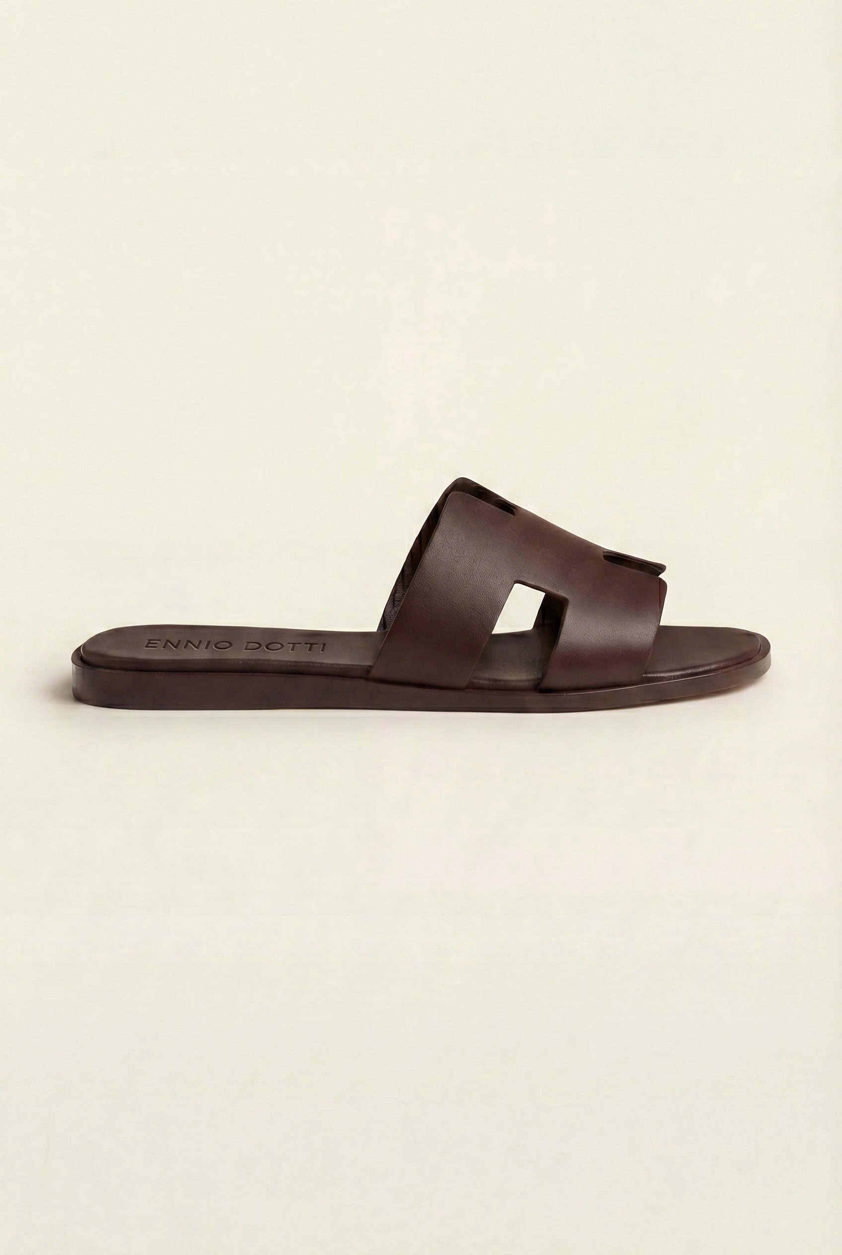 Arezzo Leather Sandal Dark Brown