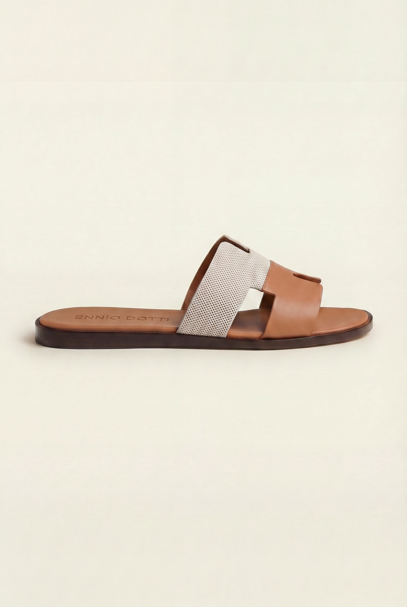 Arezzo Leather Sandal Beige & Tan