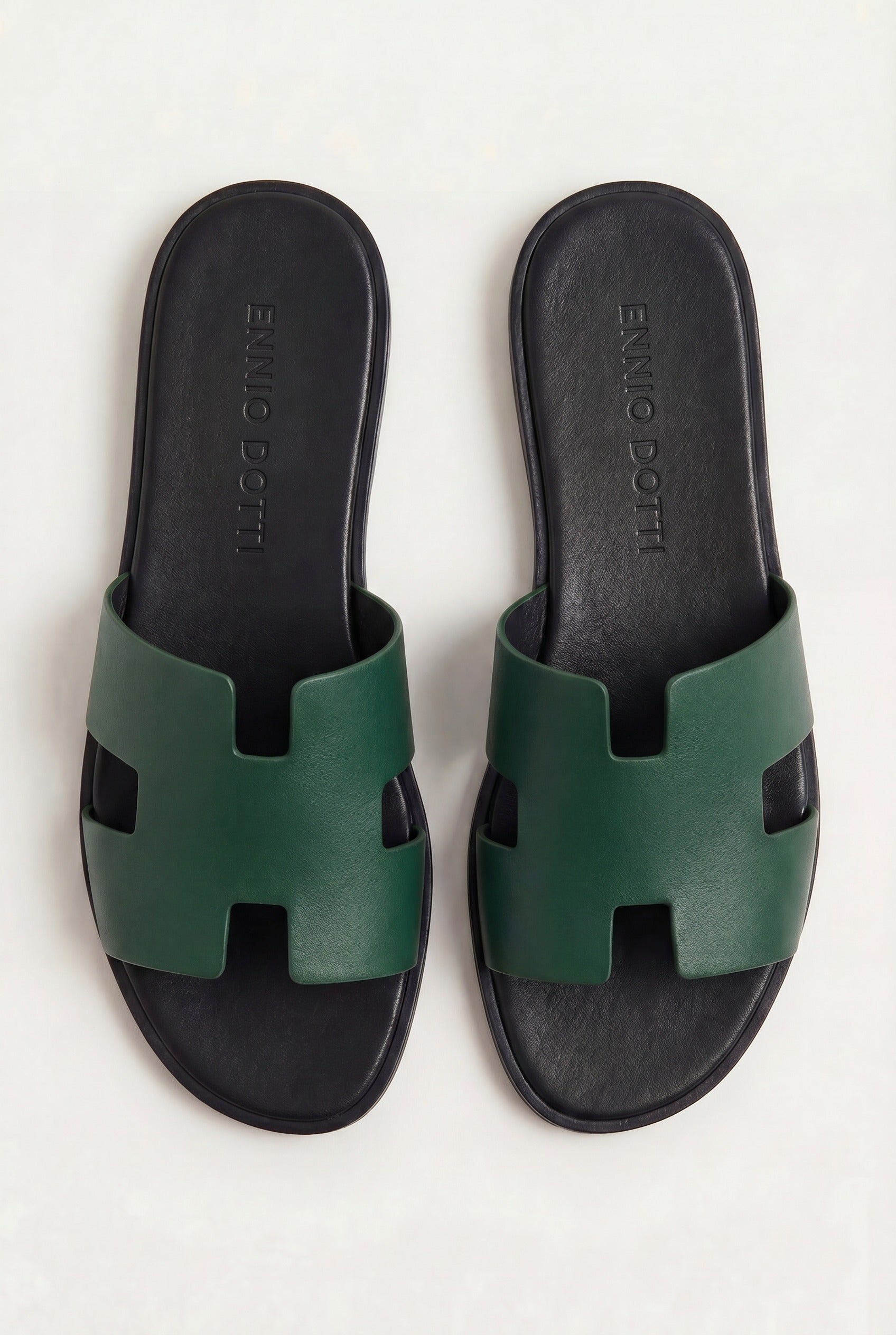 Arezzo Leather Sandal Dark Green