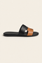 Arezzo Leather Sandal Black & Tan