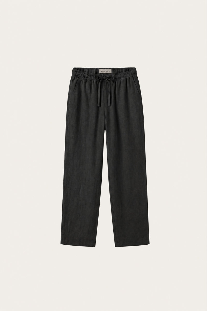 Catania Linen Pantalon Black