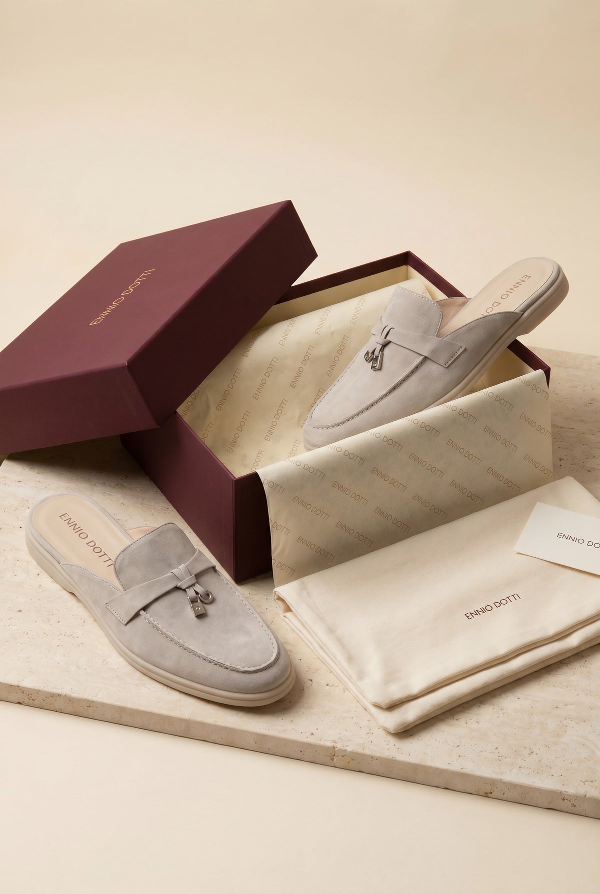 Maretti Buckle Mule Light Beige