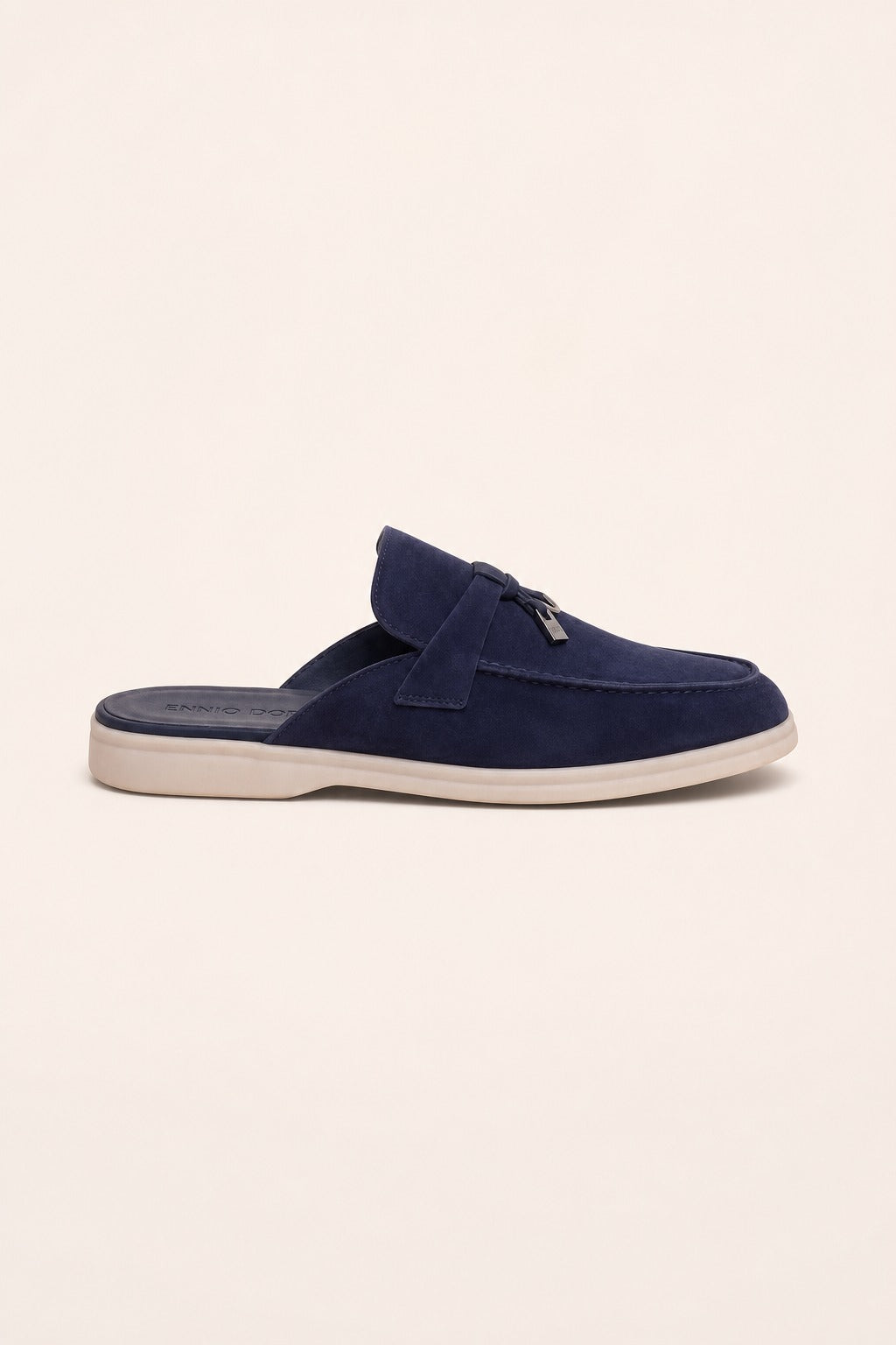 Maretti Buckle Mule Navy Blue