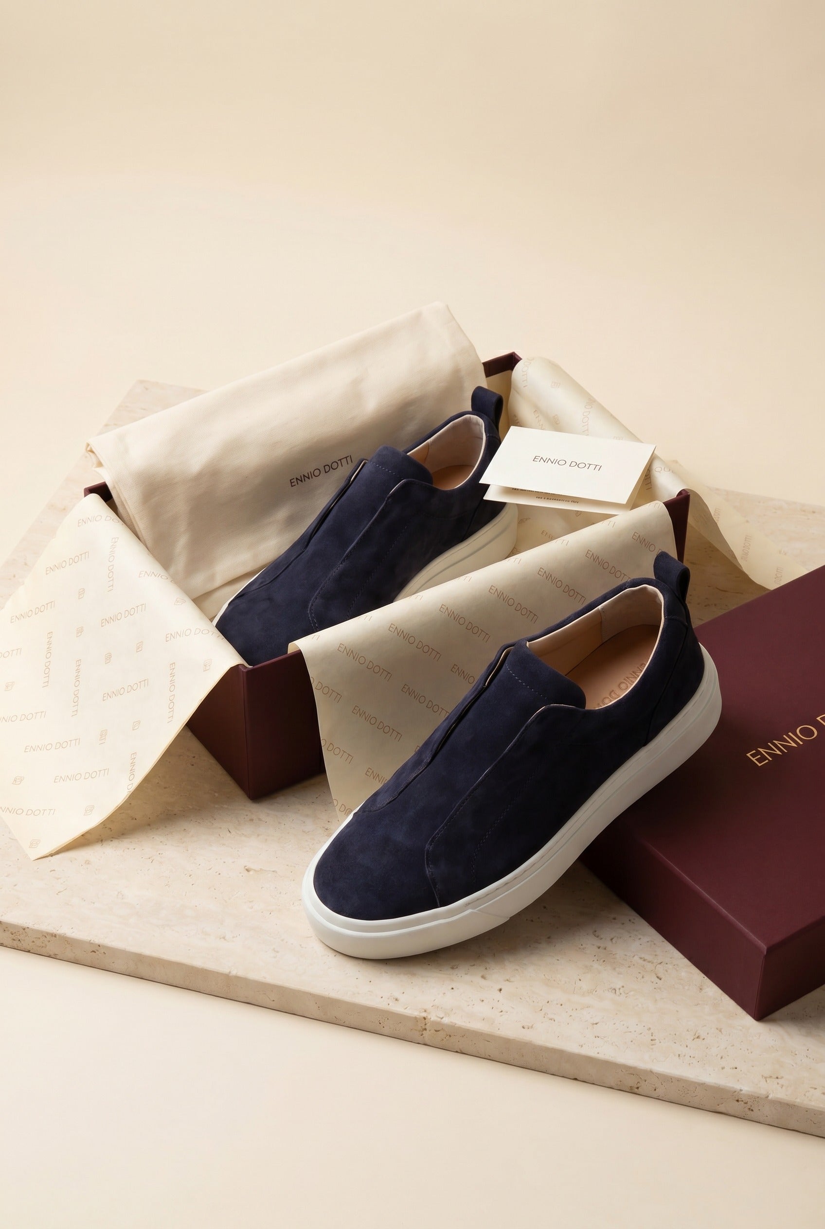LeoMar V1 Suede Slip-On Navy