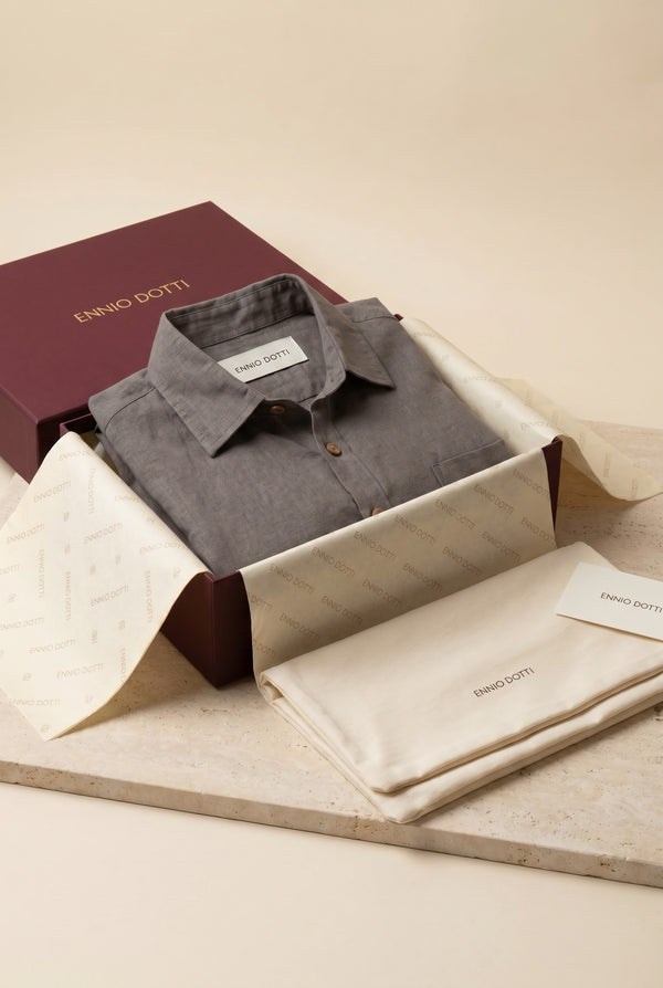 Monza Linen Polo Shirt Grey