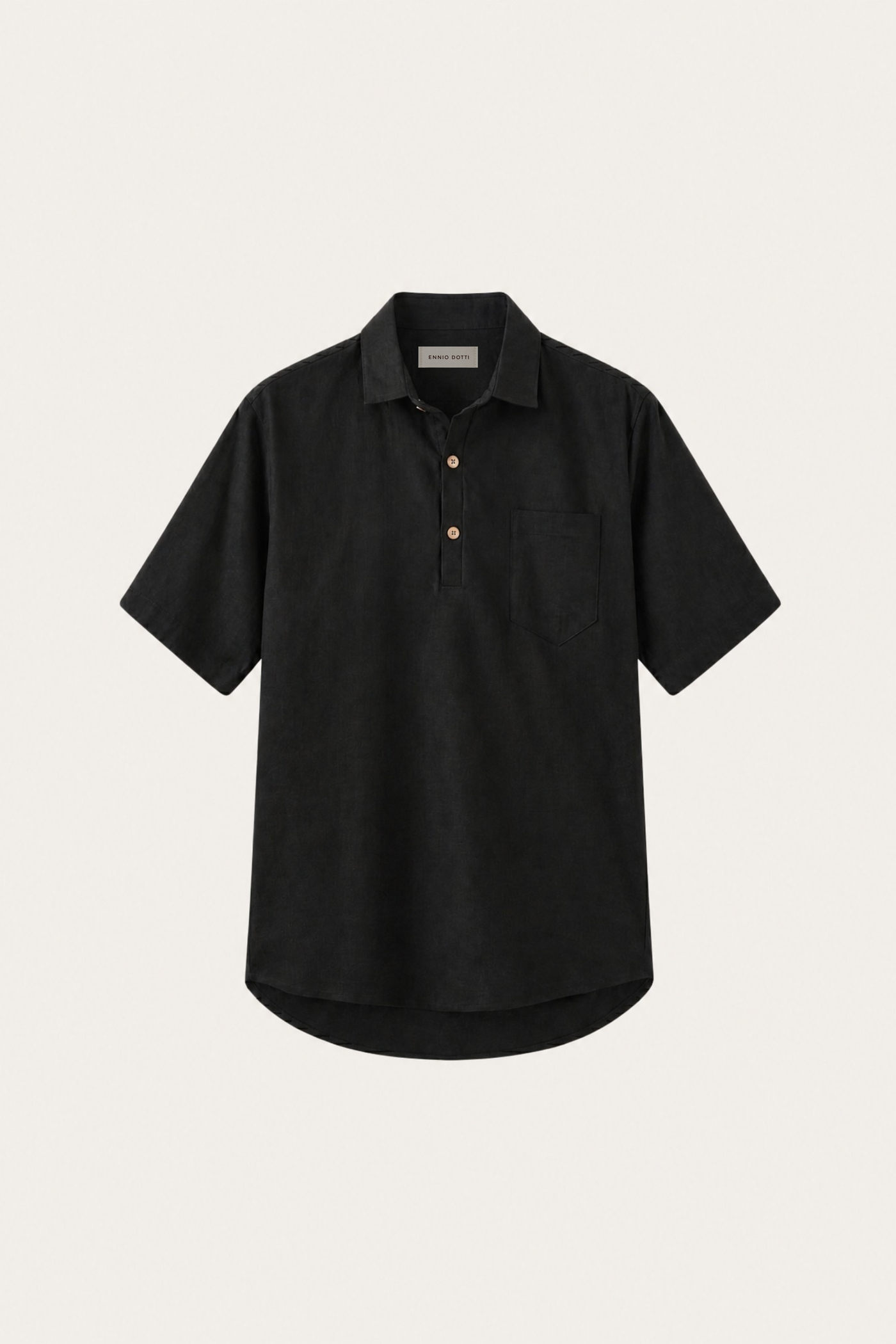 Monza Linen Polo Shirt Black