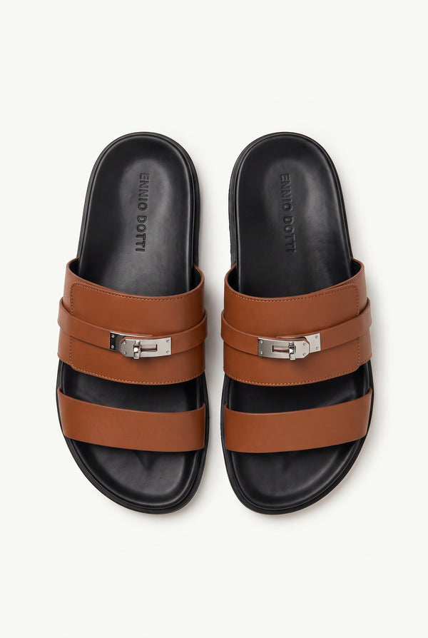 Cellini Leather Slide Cognac Top