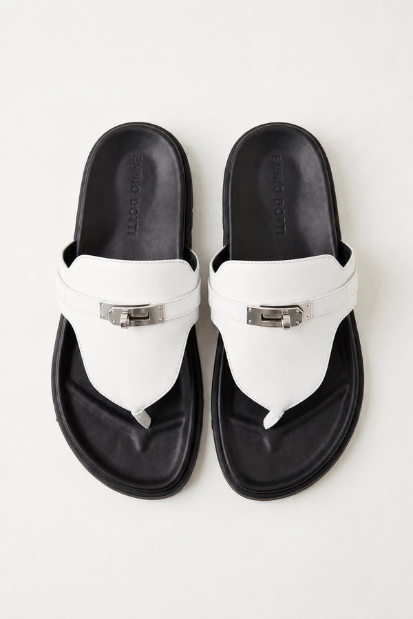 Cellini Leather Sandal White Top
