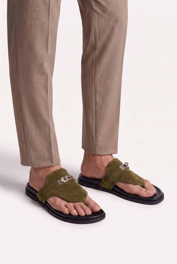 Cellini Suede Sandal Olive Model