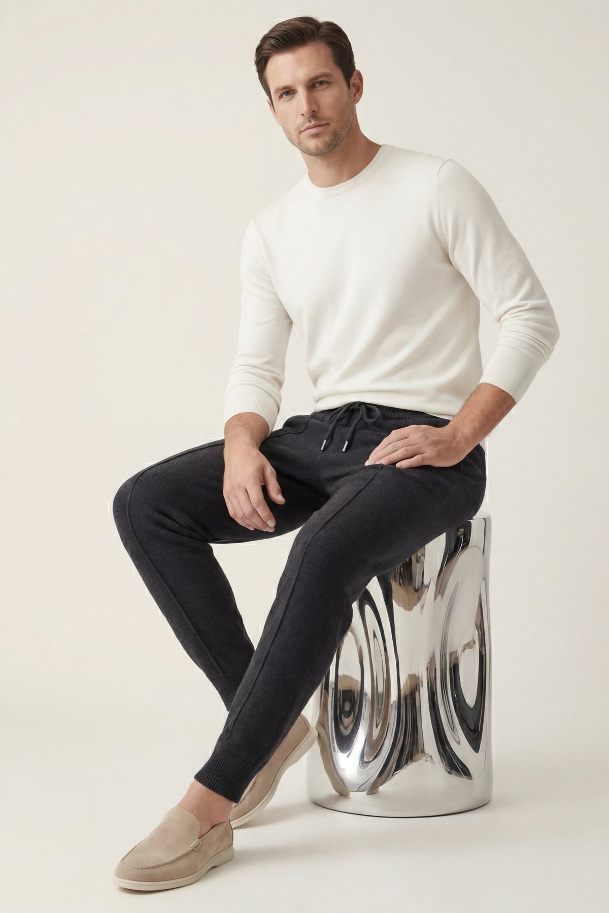 Sartore Cashmere Trousers Dark Grey