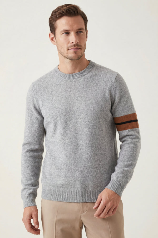 Valeno Cashmere Crewneck Sweater Light Grey