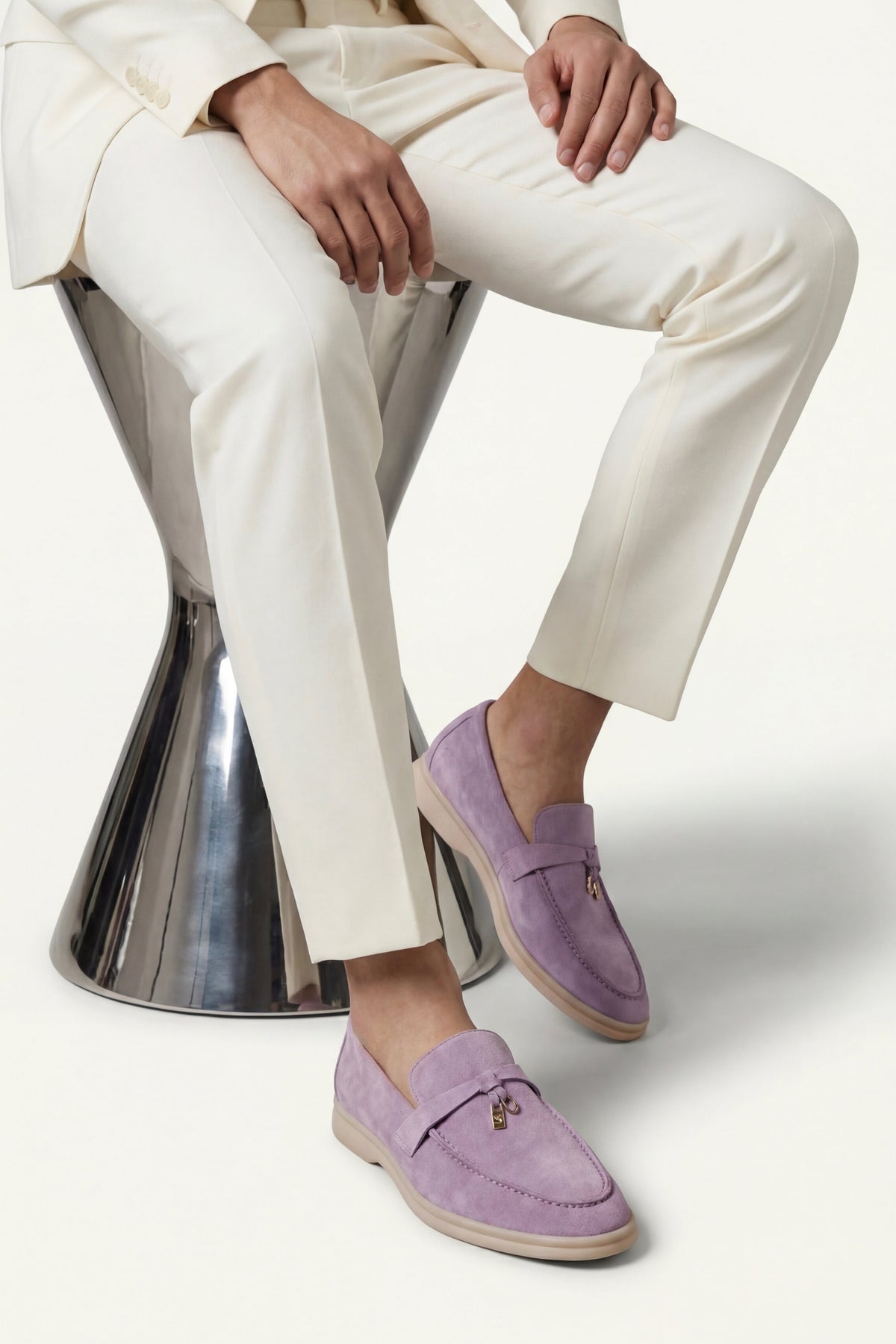 Ennio Buckle Loafer Lilac