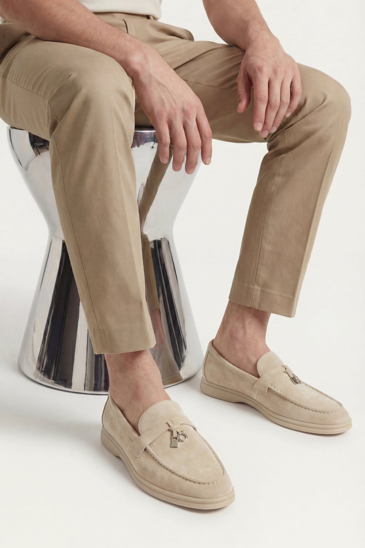 Ennio Buckle Loafer Sand Beige