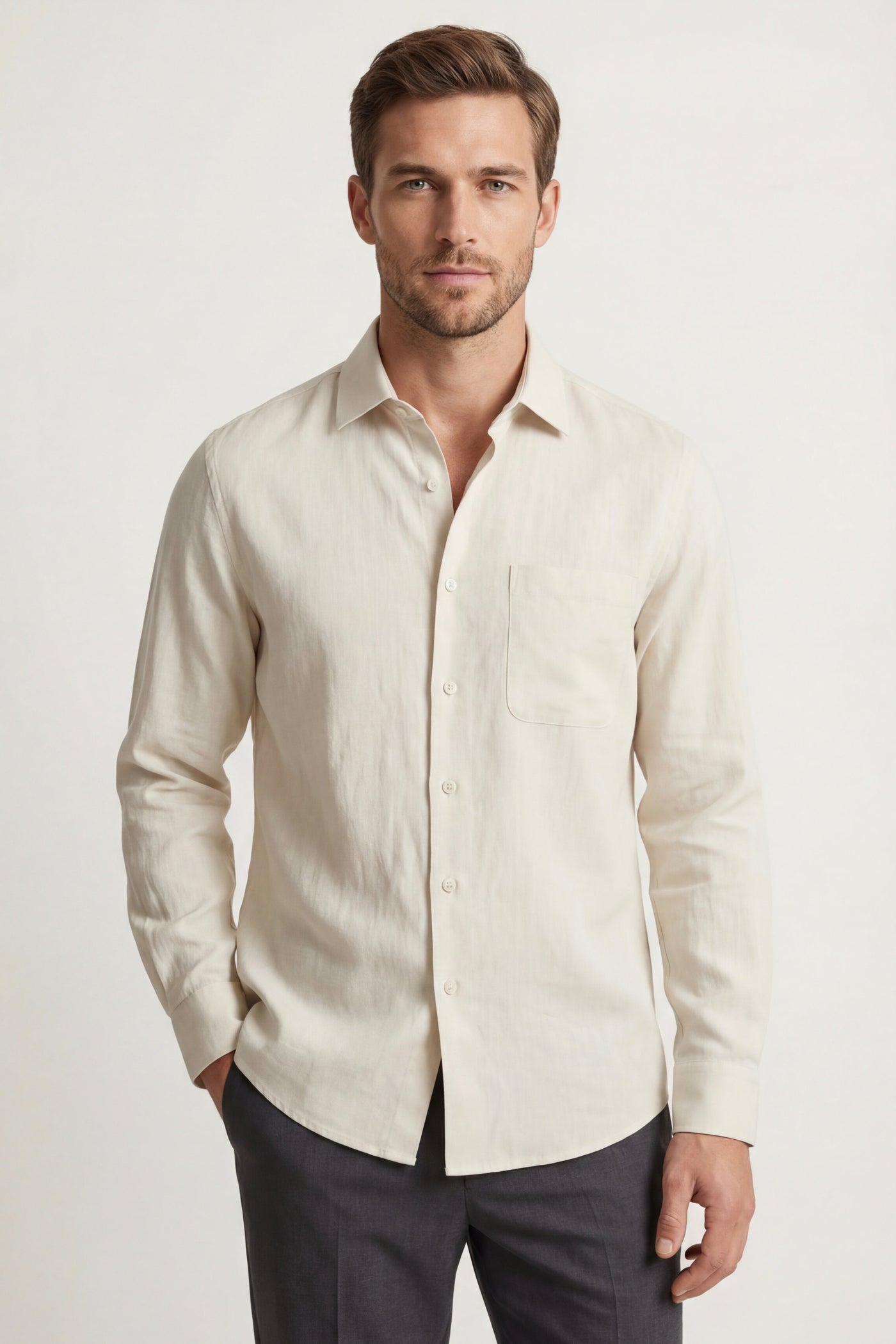 The Bagnaramare Set — Positano Linen Shirt Cream