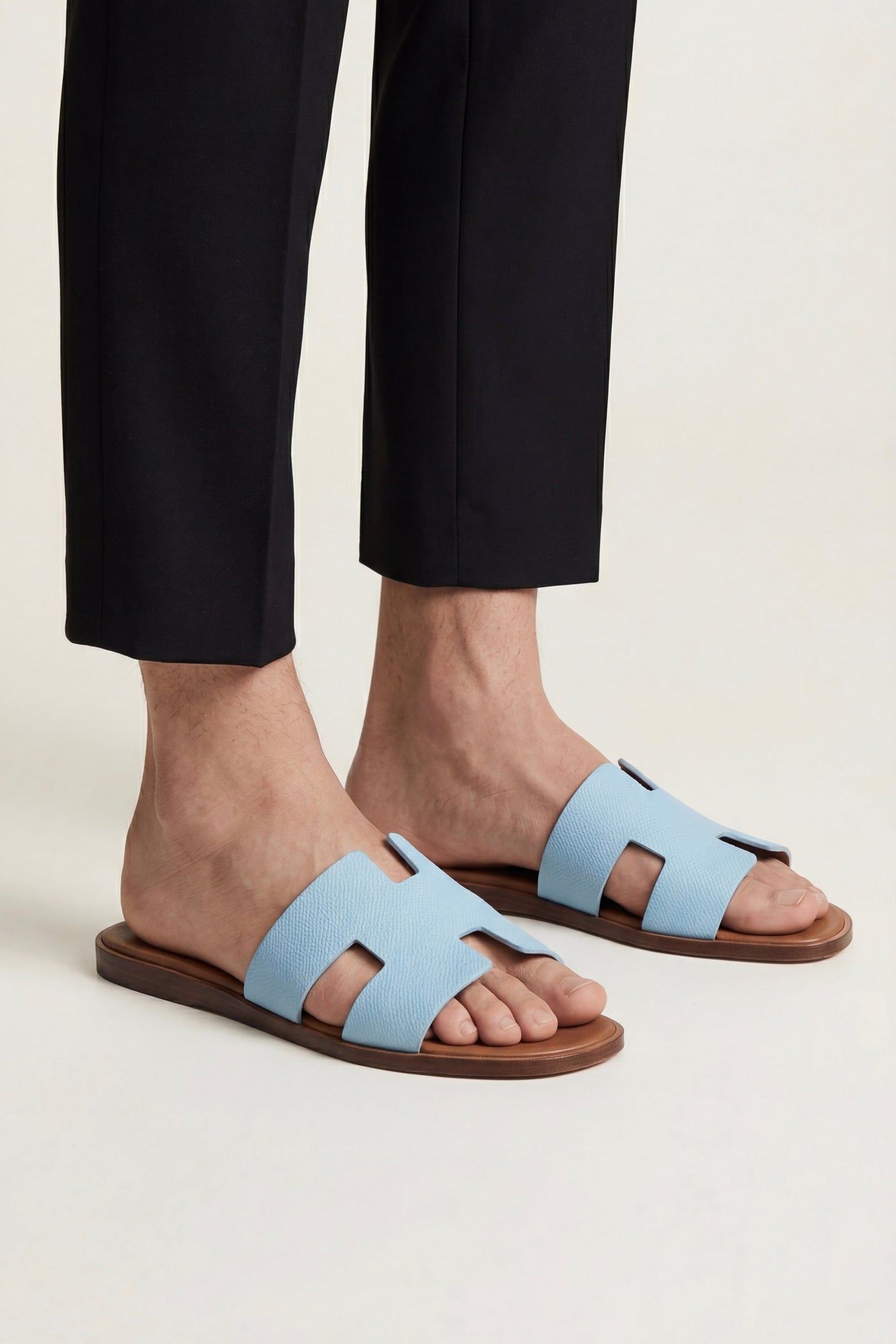 The Klenovica Set — Arezzo Leather Sandal Sky Blue