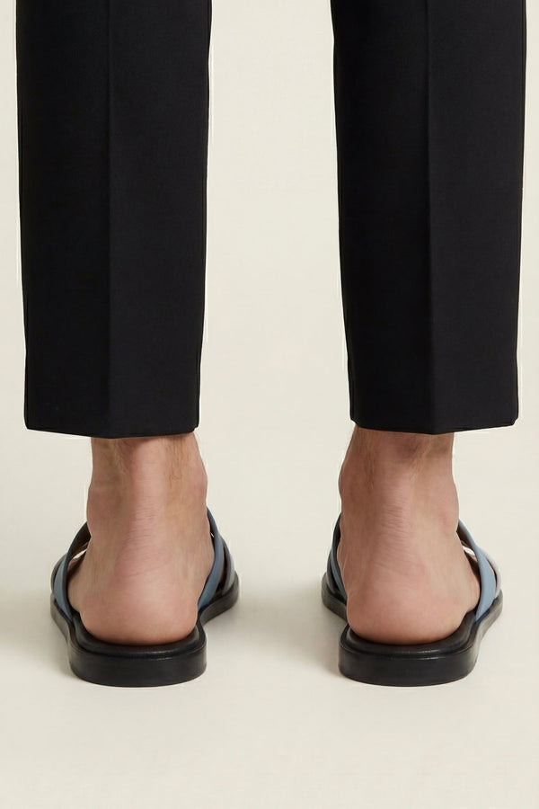 Arezzo Leather Sandal Blue & White