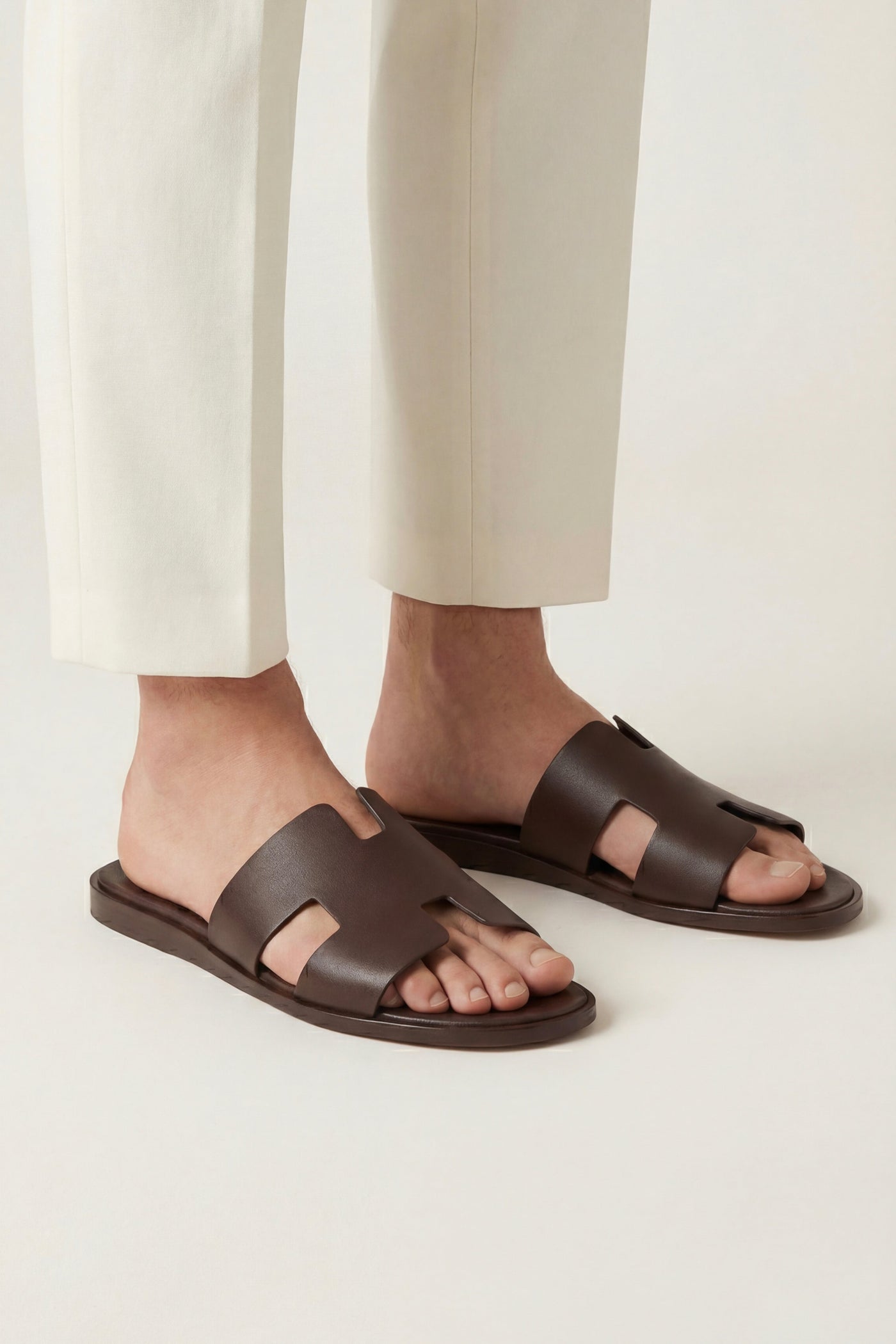 The Senj Set — Arezzo Leather Sandal Dark Brown