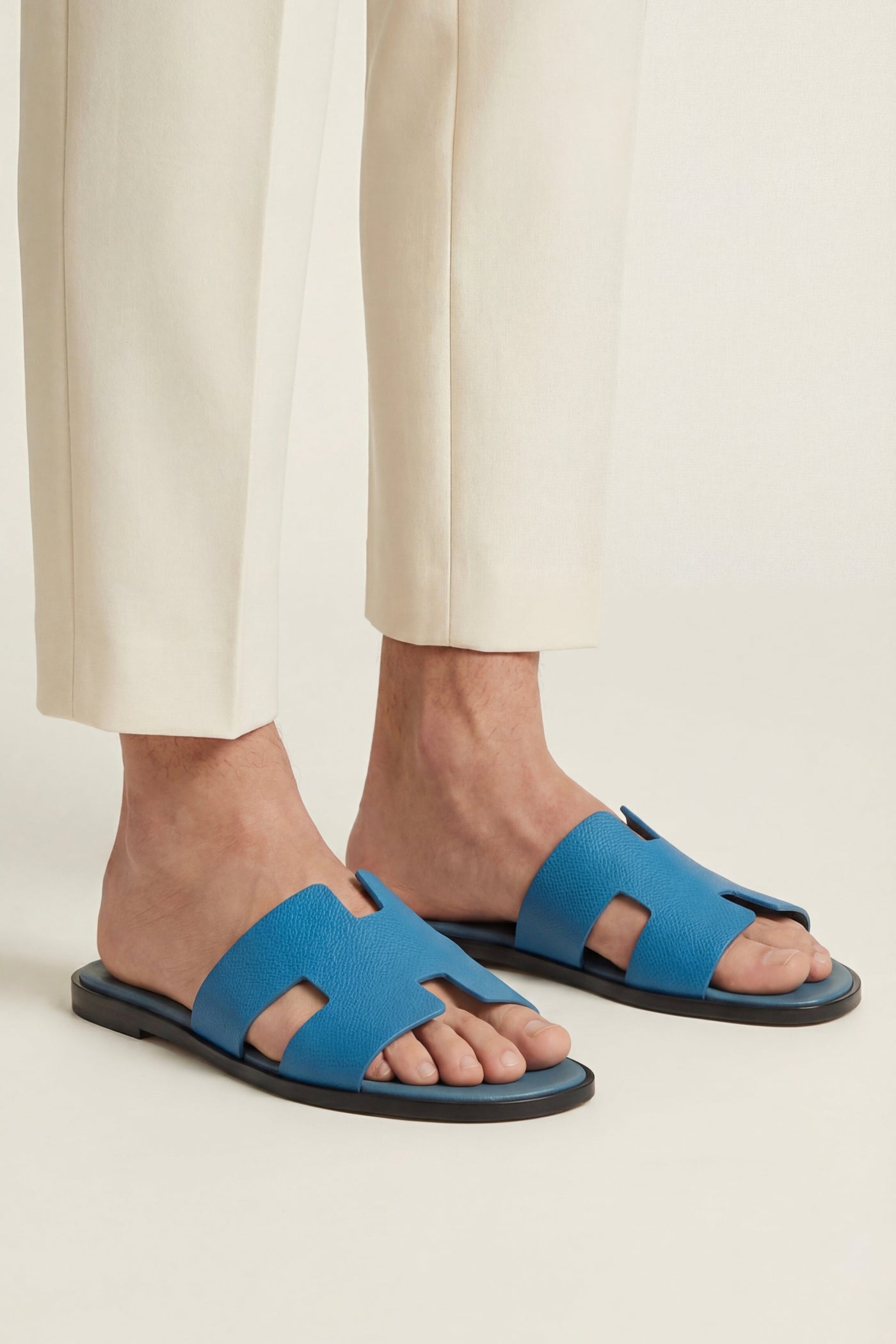 The Levanto Set — Arezzo Leather Sandal Ocean Blue