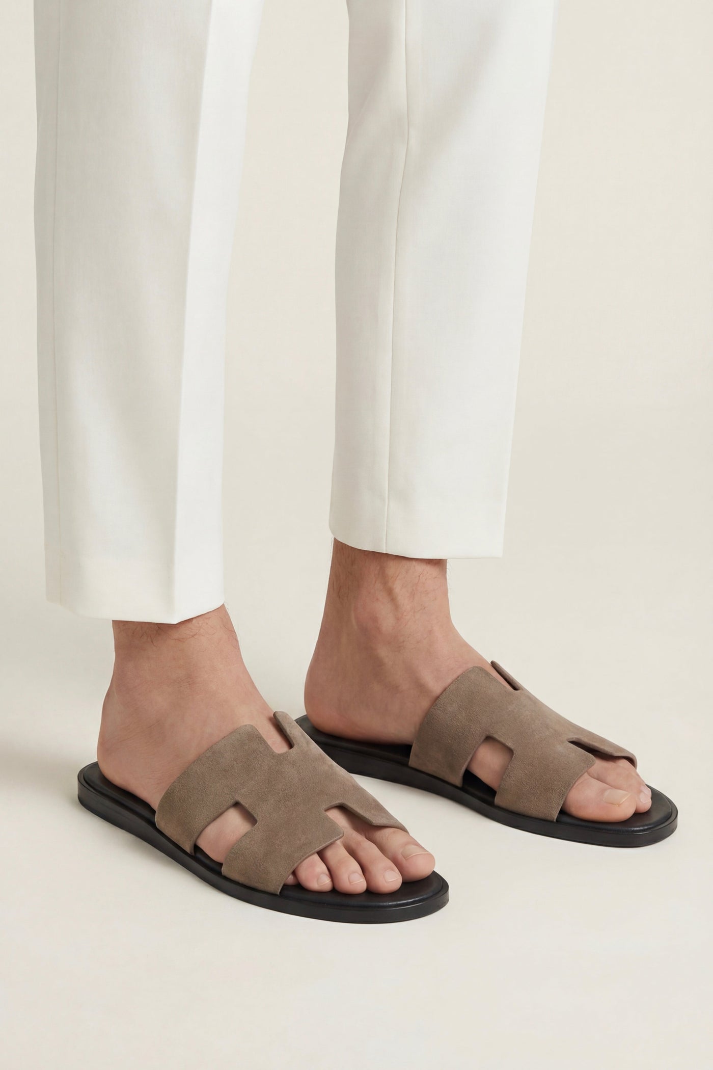 The Amado Set — Matera Suede Sandal Taupe