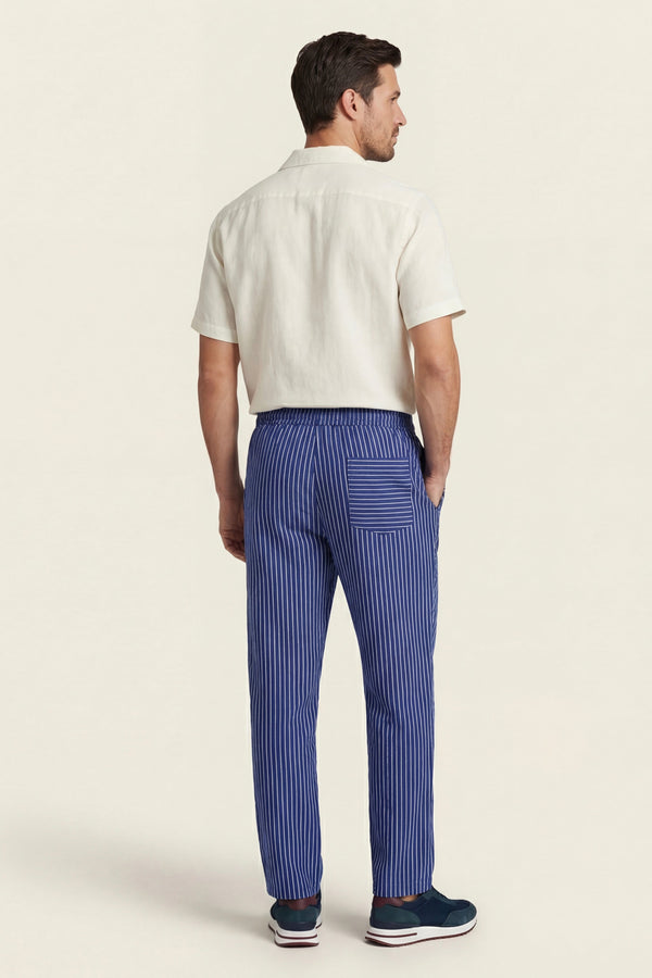 Siena Linen Trousers Blue Stripe