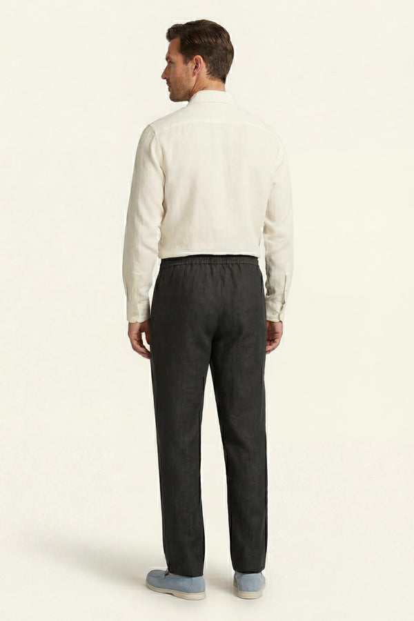 Catania Linen Pantalon Black