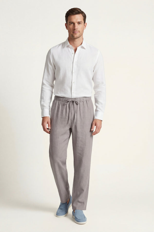 Catania Linen Pantalon Grey