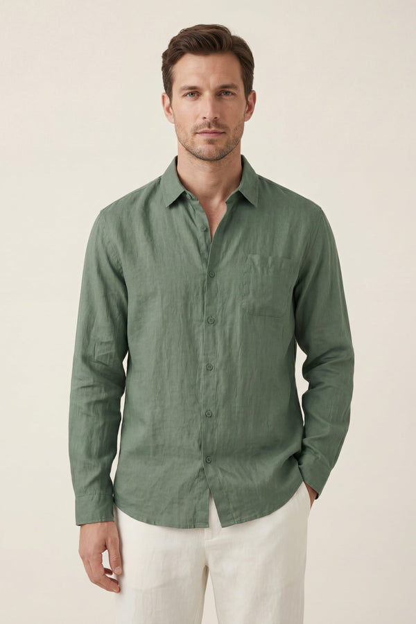 Torino Linen Shirt Green