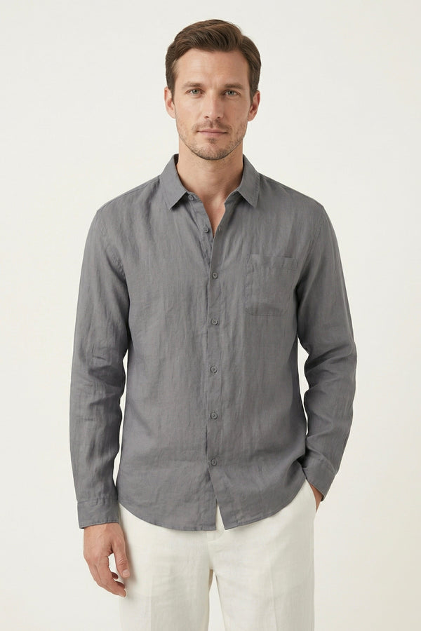 Torino Linen Shirt Grey