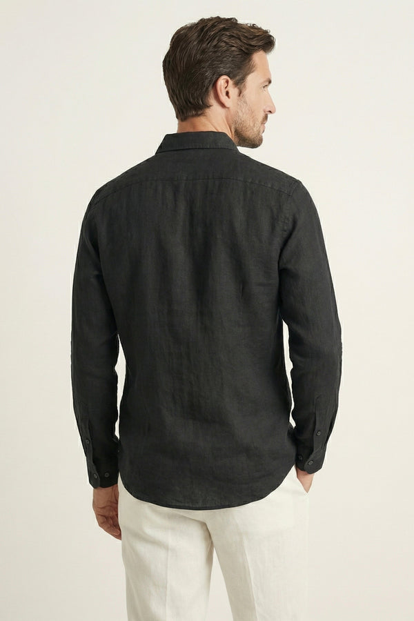 Torino Linen Shirt Black