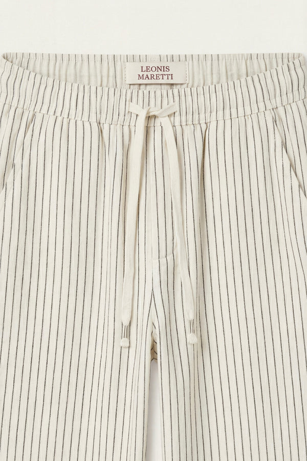Siena Linen Trousers Beige Stripe