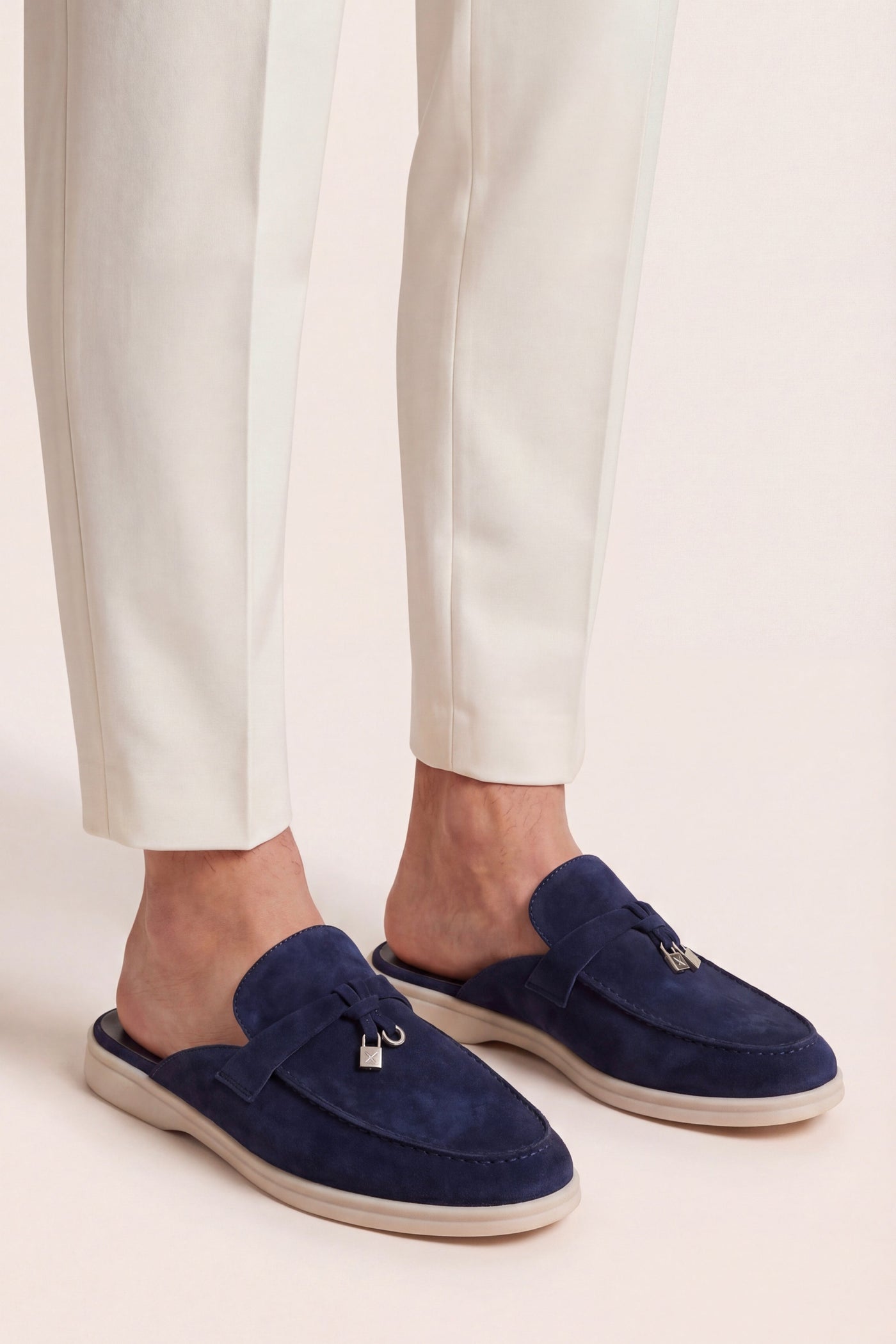 The Vulcano Set — Maretti Buckle Mule Navy Blue